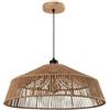 maolo Lampadario Boho Chic a Sospensione in Corda di Carta Intrecciata | Paralume Naturale Ø40/50cm | Altezza Regolabile, Attacco E27 | Per Cucina, Sala, Camera, Bistrot - Stile Rustico e Nordico (140)
