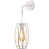 TEKHOME TEKHMEO Applique da Muro Industriale in Ferro E27, Lampada da Parete con Portalampada E27, Design a Gabbia - Nero/Bianco (Lampadina non inclusa) AQ53 (BIANCO)