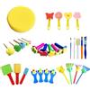 Kinesgsg 31 Pezzi Set di Pennelli per Pittura per Bambini, Pennello Pittura | Spugne da Pittura per Bambini, Mini Colore Schiuma Spugna Pennello, per Dipingere Graffiti Fai Da Te Fatto a Mano