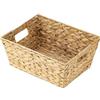 ECHTWERK Cestino portaoggetti in giacinto d'acqua, rettangolare, 33 x 25 x 15 cm, colori naturali, cestino in vimini, impilabile per bagno, ufficio e soggiorno