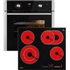 KKT KOLBE Cucina: forno da incasso da 60 cm BO8810SS + 59 cm piano cottura in ceramica CH5901RL | Griglia | Aria calda | Elementi telescopici | Timer automatico | SET8810CH59RL