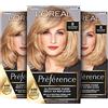 L'Oreal Paris L'Oréal Paris - Set di tinture per capelli permanenti, colorante e balsamo lucido, 8 biondi naturali, confezione da 3
