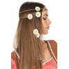 shoperama Fascia per capelli in stile hippie, anni '60, con fiori e peace
