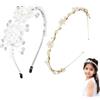 XFSRG 2 Pezzi Coroncina Bambina Cerchietto Floreale per Capelli Coroncina Prima Comunione Corona Floreale per Accessori Capelli Bambina Cerimonia Festa Acconciatura