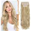 BARSDAR 60cm Sintetici Layered Ondulati Dirty Biondo Clip Extension Capelli | 5PCS Layered Soft Wave, Lace Weft, Setosi Morbide Voluminosi Leggeri, Easy Wear Confortevole Fit,Tangle-free Aspetto Naturale