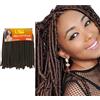 Ser Mulher NINA SOFT DREAD LOCK - Extensions, Dreads per crochet braids removibili 35cm 360gr (6 Castano Chiaro)