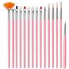 Generic 15pcs Nail Art Brush Kit UV Gel Builder per il Design Pittura Penna Set Strumento Professionale Casa FAI DA TE