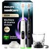 Philips Sonicare Next-Generation DiamondClean 8500 Spazzolino elettrico - con Feedback di pressione, 18 impostazioni, bianco polvere e nero, confezione da 2, HX8596/21