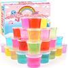 Petyuioyu Set di 24 slime trasparenti per bambini | 24 porzioni singole - Slime trasparente - Morbido ed elastico - Ideale come bomboniera per compleanni dei bambini