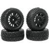 KEEDA Pneumatici in gomma da 75 mm e ruote in plastica RC pneumatici per 1/10 RC Sulla strada auto 1/16 RC Rally Auto HSP 94123 HPI Kyosho Tamiya (16 raggi, nero)