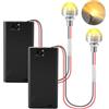 Joycabin 2 luci a LED in miniatura per case delle bambole, mini luci con supporto per batteria AA, accessori per casa delle bambole, luci a LED in miniatura per vetrine, microcasa, casa dei giocattoli