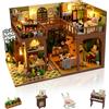 Foyucool Kit DIY Casa Miniatura per Adulti, Cottage Loft Vintage | Kit Artigianale Arredamento Casa Accogliente con Luci LED e Mobili, Idea Regalo per Natale, Compleanno e Festa della Mamma