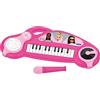 Lexibook, Barbie, Pianoforte elettronico per bambini con effetti luminosi, microfono, batteria, altoparlante integrato, melodie dimostrative, lettore DJ, rosa, K704BB