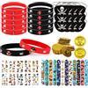 LETTERASHQP Bomboniere per compleanno dei bambini, 70 pezzi | Braccialetto in silicone con monete pirati per bambini, a scatto, per la decorazione degli occhi dei pirati