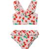 Amazon Essentials Set Bikini Due Pezzi con Volant Bambine e ragazze, Fragole Rosse Pomodoro Rosa, 8 anni