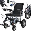 WEYRAL Sedie a rotelle elettriche leggere, con controllo posteriore, sedia a rotelle elettrica, pieghevole, leggera, motore di picco da 500 W, sedia a rotelle elettrica all-terrain, portata 120 kg