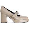 CAFèNOIR - Décolleté In Nappa Con Fibbia, Da Donna, Colore Taupe