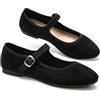GLAMORA Scarpe Donna Mary Jane Ballerine Cinturino Fibbia Camoscio Sintetico Comode Piatte Eleganti Antiscivolo Morbide Leggere Punta Tonda Classiche Basse Flessibili Comfort