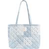Modacarry Piccola borsa tote trapuntata floreale con chiusura a cerniera per donne e ragazze, Patchwork Blu