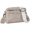 TANTOMI Borse a tracolla da donna, in pelle PU, borsa a tracolla da donna, da viaggio, tripla cerniera, borsa a tracolla per telefono cellulare con tracolla larga regolabile, Grigio