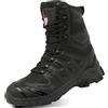 5.AA B525 Stivali da combattimento militari e tattici da uomo Stringate Casual Scarpe da caccia da trekking all'aria aperta Addestramento della polizia Stivaletti nero 42 EU