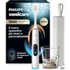Philips Sonicare Next-Generation DiamondClean 9900 Prestige Spazzolino elettrico - con SenseIQ, Feedback di copertura totale, Feedback di pressione, 24 impostazioni, bianco argento, HX9813/91