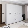 Dmora Guardaroba Grande Altairx 180x190h cm Bianco 6 Ripiani Appendiabiti, Armadio Camera da Letto 2 Cassetti