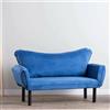 Dmora - Divano Letto 2 posti Aquilonis, Sofà trasformabile, Divanetto per Ospiti, Poltrona Letto, 140x65 h70 cm, Blu