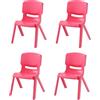 Cetomo Sedia in plastica per bambini, resistente e impilabile, sgabello durevole per bambini e adulti, sedile per casa, asilo, scuola materna o aula, resistente, senza BPA, rosa, confezione da 4
