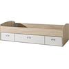 Forte Lupo Letto per ragazzi, in legno derivato, grigio opaco combinato con il bianco, 203,6 x 96 x 65 cm