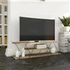 Dmora - Mobile porta TV Lysithea, Credenza da soggiorno, Armadio basso per TV, Base parete attrezzata, 120x30h33 cm, Nero e Noce