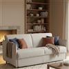 Dmora Divano Letto 2 Posti Pandora 180x95 cm Grigio Chiaro Sfoderabile Contenitore, di Apertura a Ribalta Made in Italy