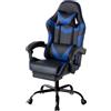 DUMOS Sedia da gaming, ergonomica, con poggiapiedi, poggiatesta e supporto lombare, regolabile in altezza, imbottita, portata 150 kg, colore: nero/blu
