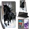 PHINIENLAND Cover per Samsung Galaxy S20 custodia portafoglio Cavallo nero | 3 scomparti carte, 1 tasca banconote, Chiusura magnetica, Supporto, Pelle PU flip cover per Samsung S20