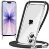 caslord Trasparente Cover con Cordino per iPhone 17 | 1,6 m Regolabile | Antiurto | Anti-ingiallimento | Anti-Graffio | Nero