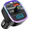 LENCENT Bluetooth 5.4 Trasmettitore FM Adattatore Auto 48W [PD 30W & 18W]