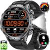 LIGE 1,85 Smartwatch Uomo con Torcia LED/800mAh, Chiamata Bluetooth, Impermeabile 5ATM, 110+ modalità Sportive, Cardiofrequenzimetro SpO2 e Sonno Smart Watch Militare per iOS Android, FV15-F