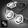 Zeponny Proteggi Obiettivo Fotocamera Compatibile con iPhone 12/12 Mini, Pellicola Protettiva per Obiettivo Fotocamera in Vetro Temperato Luminoso, Anelli in Lega (Bianco)