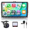 Hodozzy 【8 Core 6+128G】Hodozzy Carplay Autoradio per VW Golf 5 Polo Skoda, 9 Pollice Touchscreen Android Autoradio con Android Auto/WiFi/GPS/RDS/FM/Bluetooth/USB/DSP