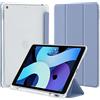 4UBonLife Custodia per iPad 9a/8a/7a Generazione 10,2 Pollici 2021/2020/2019 con portapenne, Sottile Leggero Cover Case Retro Traslucido in Morbido TPU Auto Svegliati/Sonno, Grigio Lavanda