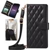Rnrieyta Miagon per Motorola Moto G14 4G/G54 Cover con Cordino,Flip Portafoglio Rombico Custodia PU Pelle Porta Carte Magnetico Libro Cinturino Cover con Laccio