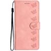 Rnrieyta Miagon Custodia Portafoglio per Xiaomi Redmi Note 11S,Goffrato Fiore Farfalla Cover in PU Pelle con Porta Carte Custodia Chiusura Magnetica della Patella per Donne
