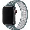EIHAIHIS Cinturino in Silicone Compatibile con Cinturino Apple Watch 42mm 44mm 45mm 49mm, Cinturino Sportivo Elastico Traspirante per iWatch Series 8 7 6 5 4 3 2 1 SE Ultra(Verde Argento,XS)