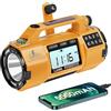 LIJIANI Radio di emergenza FM/AM/SW/NOAA, allarme meteorologico con grande torcia, grande altoparlante, sveglia con timer di spegnimento, batteria sostituibile solare/manovella da 5000 mAh, con caricabatterie