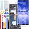 HLYGZX Display Schermo per Samsung S22 Ultra 5G S908B OLED Nero con Cornice | con Impronte Digitali,con kit di riparazione，OLED，HD+ Display，Sostituire lo schermo,schermo Curvo,per Modello:S908B/DS