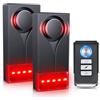 ELECTOP - Allarme antifurto a vibrazione per auto, 108 dB, allarme sonoro e luce per auto, con telecomando senza fili, allarme di sicurezza per interni dell'auto, allarme di sicurezza per veicoli con
