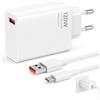 afhgdjr Alimentatore di rete USB C da 120 W per Xiaomi Redmi Note 15 14 Pro 13 5G/12 Pro, per Xiaomi 17T 15 14 Ultra/14/14T/13T/13/13 Lite, alimentatore di rete con cavo di ricarica di tipo C da 2 m, 6 A