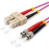 1aTTack.de 1x 2m OM4 LWL DX Cavo patch DUPLEX SC/UPC - ST/UPC MM MULTIMODALE - 50/125 µm LSZH viola