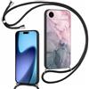 Foonary Cover con Cordino per iPhone Air 6,5, Custodia con Laccio Collana Tracolla Aesthetic Disegni Morbido Antiurto TPU Necklace Regolabile Protettiva Corda Case per iPhone 17 Air, Marmo 4