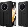 DAJIETOU Custodia protettiva compatibile con Honor Magic V3, pellicola protettiva integrata, custodia protettiva integrale con cavalletto e cinturino per le dita, custodia antiurto per Magic V3 (nero)